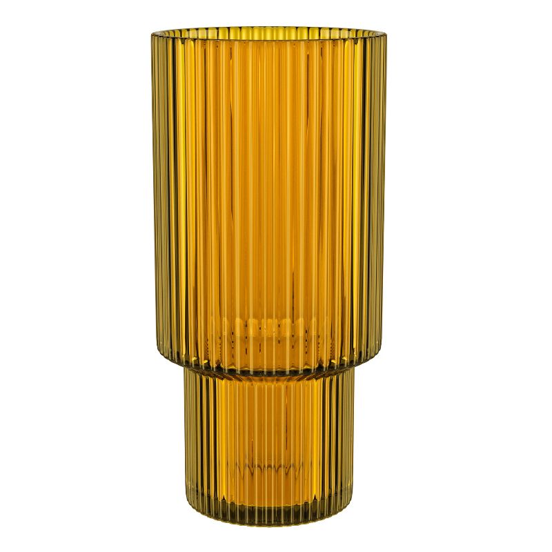 American Atelier Vintage Art Deco 11 oz. Fluted Drinking Glasses 4-Piece, Unique Cups for Weddings, Cocktails or Bar, Ribbed Glass Cup, 1 of 7