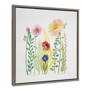 Kate & Laurel All Things Decor 22"x22" Flowers and Ferns Framed Canvas by Patricia Shaw Gray - 1 of 4