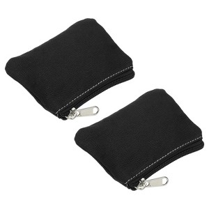 Unique Bargains Canvas Portable Change Coin Purse Pouch with Zipper 2 Pcs - 1 of 4