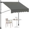 Manual Retractable Awning 118" w x 118" h,Side Bar 47-59in Patio Awning Retractable Outdoor Sunshade Shelter Height Adjustable - 2 of 4