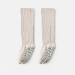 Anna-Kaci Women's 2-Pack Long Ribbed Non-Slip Socks with Grip Soles for Indoor Comfort and Support - 1 of 1