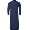 Clearlove Men's Long Sleeve Kaftan Thobe Robe Linen Cotton Blend Side Slit Lounge Shirt with Pockets Relaxation Wear - 4 of 4