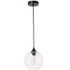 Elegant Lighting Cashel 1 light Black and Clear glass pendant - 3 of 4