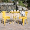 VisioGear Patio Bistro Sets, 3 Pieces Patio Dining Sets with Metal Table Top for Backyard or Poolside, Yellow, 24.25"*24.25"*30" - 2 of 4
