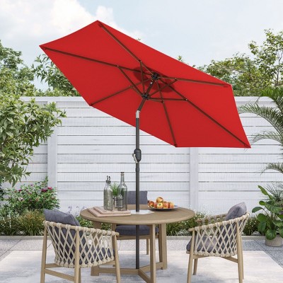 Sonkuki 7.5 ft Outdoor Patio Market Umbrella w/ Crank, Push Button Tilt,  UV-Resistant Canopy