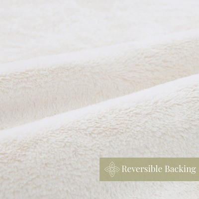 Ivory Faux Fur Reversible Throw Blanket 50x70