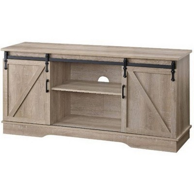 Versatile Rectangular Wooden TV Stand for TVs up to 70" Brown - Benzara