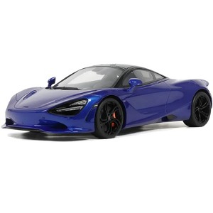 2023 McLaren 750S Coupe Blue Metallic with Black Top 1/18 Model Car by GT Spirit - 1 of 4