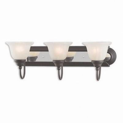 Livex Lighting Belmont 3 - Light Vanity in  Bronze/Polished Chrome