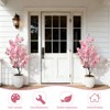 Artificial cherry blossom tree with pink flowers, realistic potted faux cherry blossom tree, handmade, suitable for indoor and outdoor home use - 3 of 4