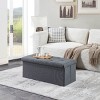 Syemin Ottomans and Benches 35" Folding Storage Ottoman Bench Ottoman Foot Rest End of Bed Bench Storage Chest Bedroom Bench, Grey, 35.4"*15"*15" - 2 of 4