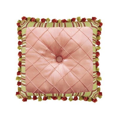 C&F Home 18" x 18" Pink Tuck Stitched Tuck Handcrafted Vintage Style Accent Throw Pillow