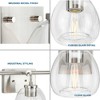 Progress Lighting Caisson 4-Light Bath Vanity Light, Brushed Nickel, Clear Glass Shades - 3 of 3