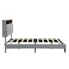 Kumasinova Queen/King Size Platform Bed Frame with Button-Tufted Linen Headboard,USB Ports,Modern Slatted Bedframe,No Box Spring Required - 4 of 4