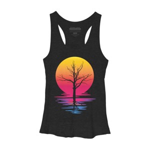 Women's Design By Humans Lone Tree Retro Spring Sunset By kirikpantai Racerback Tank Top - 1 of 2