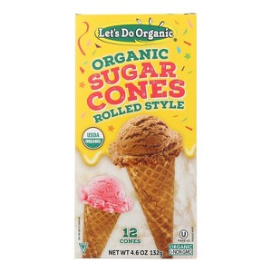 Let's Do Organics Ice Cream Cones - Sugar - Case of 12 - 4.6 OZ - 1 of 3