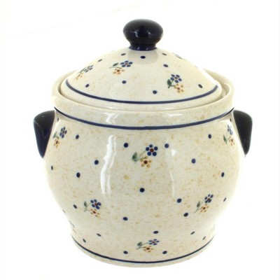 Blue Rose Polish Pottery Country Meadow Medium Canister