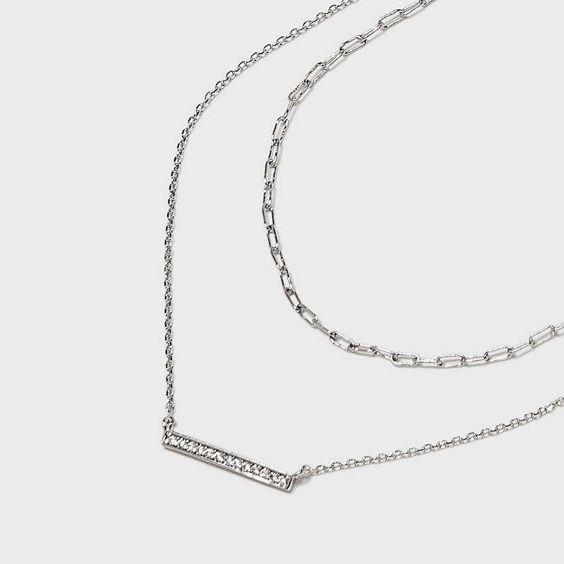 Sterling Silver Cubic Zirconia Multi-Strand Necklace - A New Day&#8482; Silver, 5 of 6