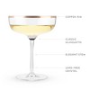 Twine Copper Rim Crystal Coupe Glasses, Electroplated Copper Rim - Set of 2, 10oz - 2 of 4
