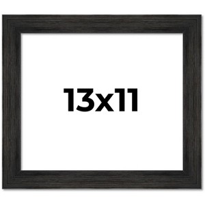 PosterPalooza | 13x11 Wide Barnwood Picture Frame, UV Acrylic, 6 Finishes - Grey, Brown, White, and Black - 1 of 4