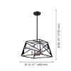 16" 4-Light Corrietes Pendant Matte Black - EGLO: Vintage Style, Adjustable, ETL Listed - 4 of 4