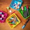 Bright Creations 12 Pack 6 Colors Plastic Pen & Pencil Storage Baskets Trays for Classroom Organizer Drawers Shelves Closet and Desk - 2 of 4