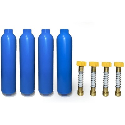 Nispira 40043 Inline Water Cartridge Compatible with Camco RV/Marine Water Filter | Flexible Hose Protector Included | 4 Packs