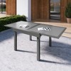 Crestlive Products Modern Aluminum Outdoor Dining Table Expandable Patio Glass Dining Table for 6-8 35" to 70" for Backyard, Porch, Deck, Garden - 2 of 4