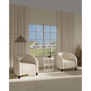 Accent Chair Velvet Club Chair Comfy Armrest Upholstered Barrel Chair with Soft Padded Seat for Living Room Bedroom Study Waiting Room - 1 of 4