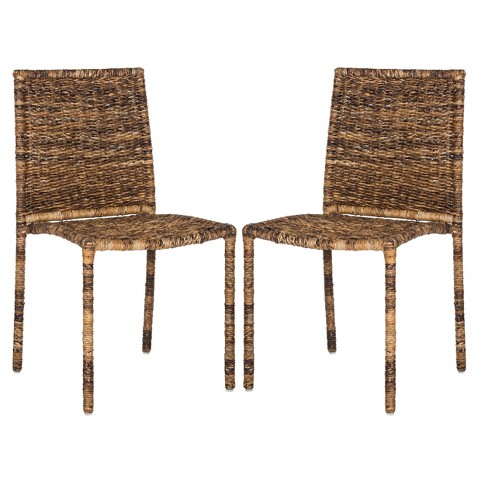 Anra Side Chair Brown Set Of 2 Safavieh