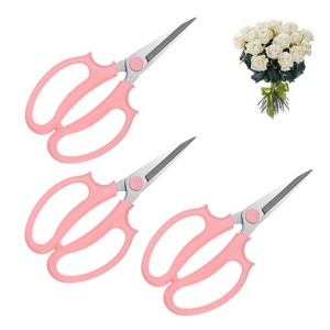 Unique Bargains Stainless Steel Garden Comfortable Grip Flower Pruning Scissor 3Pcs - 1 of 4