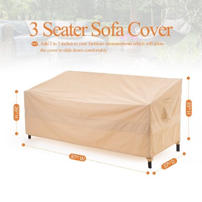 Waterproof Outdoor Patio Sofa/Loveseat/Bench Cover - Beige - Dancing Garden Collection