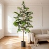 SEVABAL Artificial Trees, 6-Foot Artificial Ficus Tree with Natural Wood Trunk for Indoor Home and Office Decoration, Green, 33.46"*6.1"*72" - 2 of 4