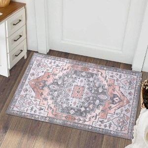 Area Rug Retro Carpet for Living Room Machine Washable Carpet Bedroom Rug - 1 of 4
