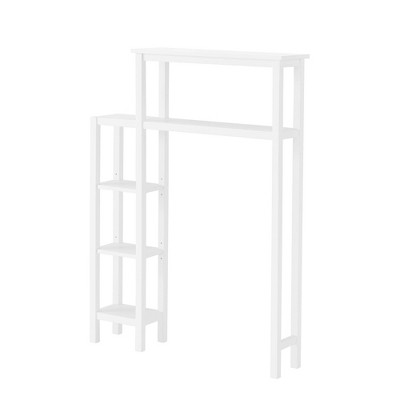 White Adjustable Over-the-Toilet Organizer with Side Shelving