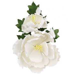 O'Creme Gumpaste Flower Spray, White Peony - 1 of 1