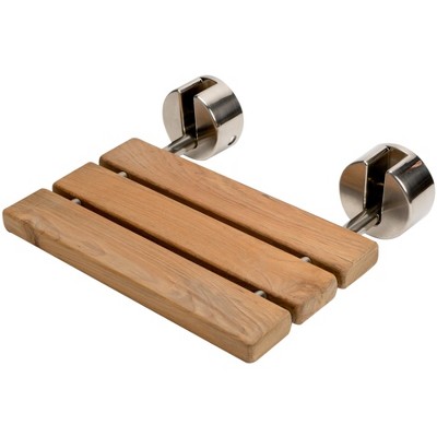 ALFI ABS16R 16 Inch Folding Teak Wood Shower Seat Bench