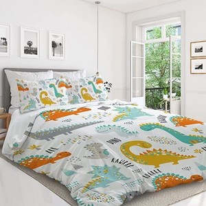 Boersma 3Pcs Dinosaur Queen Size soft Duvet Cover set for Comforter bedding Cover for Home Bedroom Gifts - 1 of 4