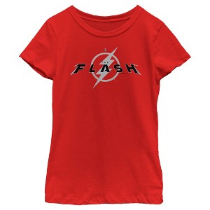 Girl's The Flash Black Official Logo T-Shirt - 1 of 4