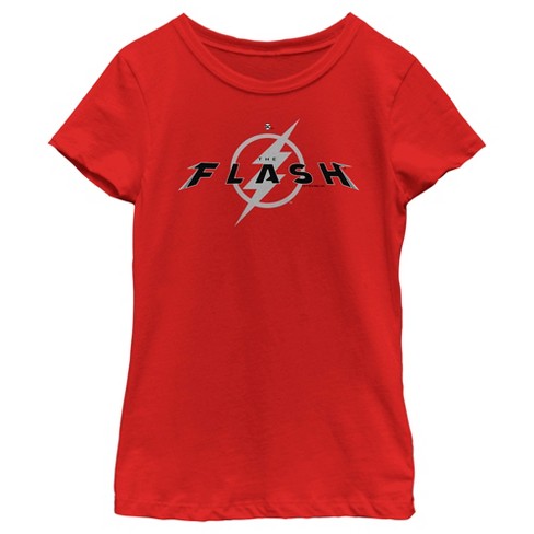 Girl s The Flash Black Official Logo T shirt Target