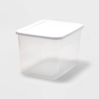 70 qt. Plastic Storage Bin with Lid in Clear (3-pack)