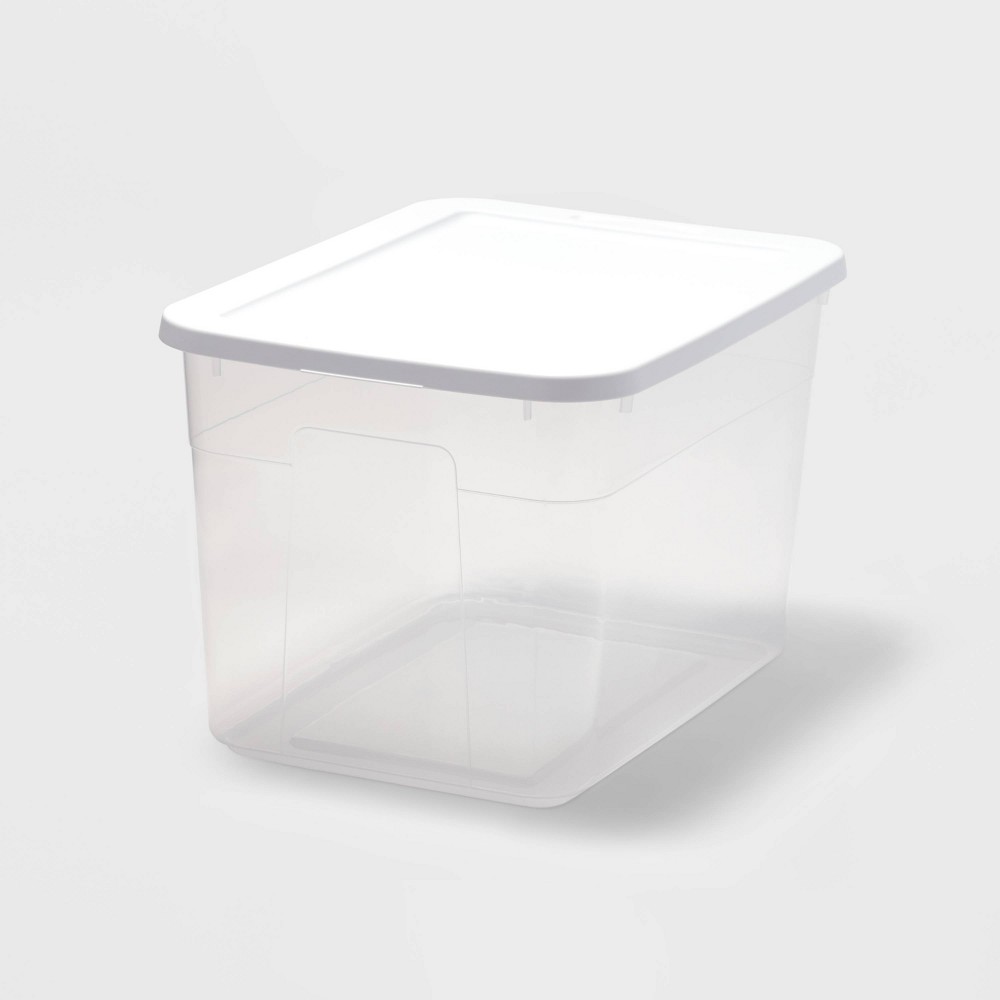 70qt Clear Storage Box with White Lid - Room Essentials 4 pack 