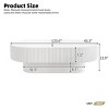 43.3" Modern Oval Fluted Coffee Table with Thick Top and Pedestal Base, White Minimalist Center Table for Living Room -3irtyhousy - 4 of 4
