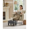 Foot Stool Ottoman with Legs - Linen-Look Fabric, 330 lb Capacity, Hidden Storage, for Living Room/Bedroom - 2 of 4