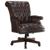 TiramisuBest Dark Brown Wood + Fabric Adjustable Office Chair, Custom Comfort, Premium Padding - 2 of 4