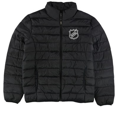 G-III Sports Mens NHL Puffer Jacket, Black, Medium (Regular)