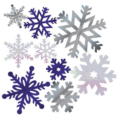 12ct Foil Snowflake Cutouts Silver