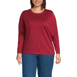 Lands' End Women's Relaxed Supima Cotton Long Sleeve Crew Neck T-Shirt - 1 of 4