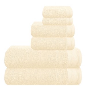 BAGOKIE 6 Packs Cotton Bath Towel Set - 1 of 4
