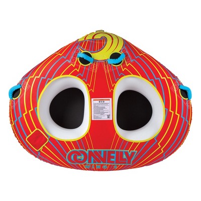 CWB Connelly 57 x 70 Inch Wing Two Heavy Duty 2 Person Nylon Delta Shaped Inflatable Pull Behind Towable Boat Inner Tube with Quick Connect Towing